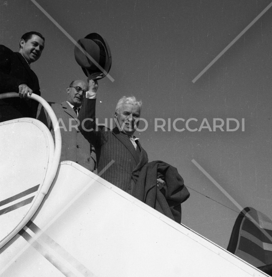 Charlie Chaplin - 1955 -Arrivo a Roma - 05