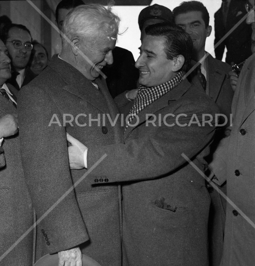 Charlie Chaplin - 1955 -Arrivo a Roma - con Renato Rascel - 12